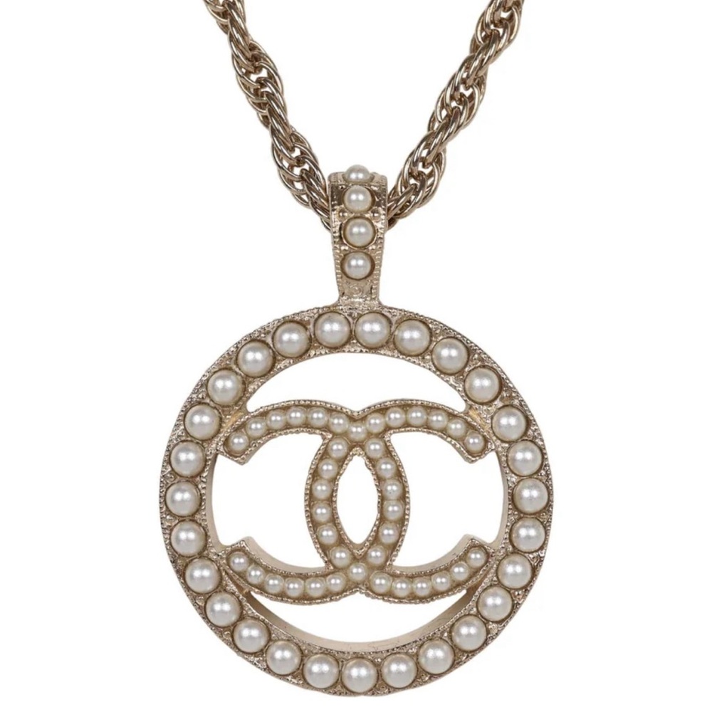 Authentic Chanel Pearl Medallion Necklace